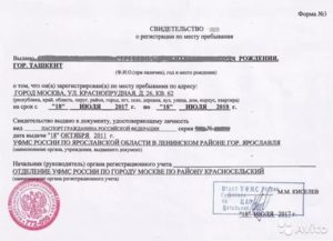 Как должна выглядеть временная регистрация в спб